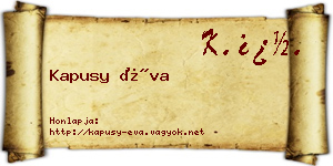 Kapusy Éva névjegykártya