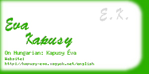 eva kapusy business card